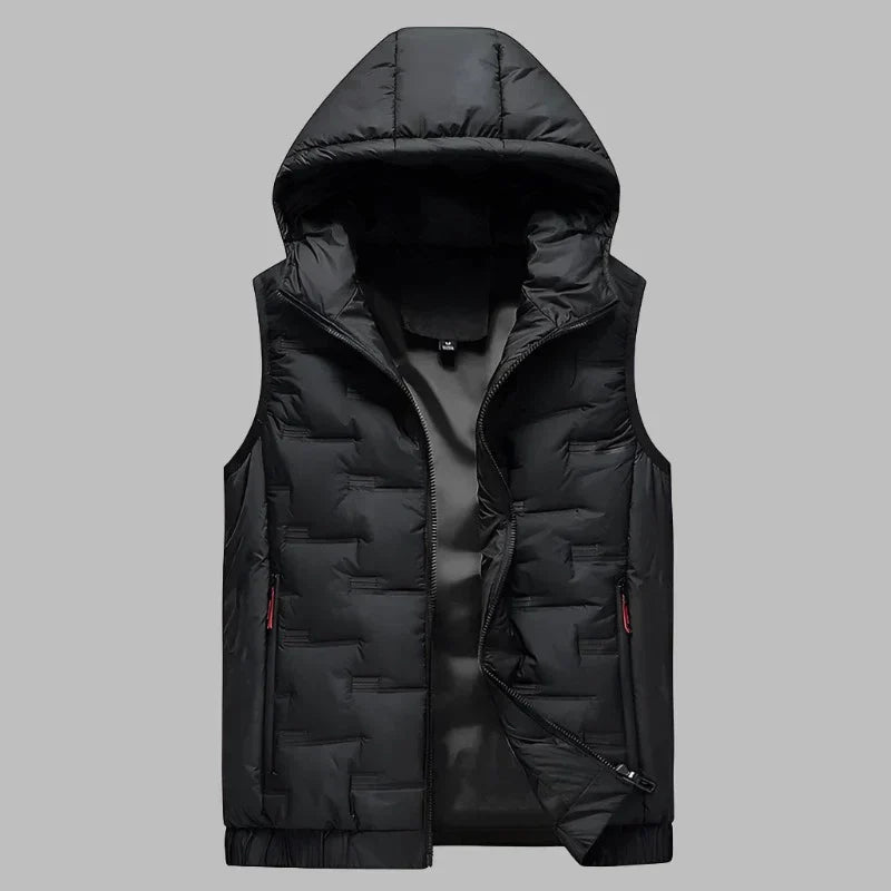 Levoire | Veste Intermédiaire Ultralégère Matelassée Avec Capuche Pour Hommes Noir