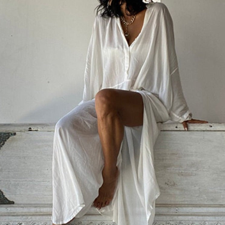 Levoire | Robe De Plage Transparente Longue Avec Poches
