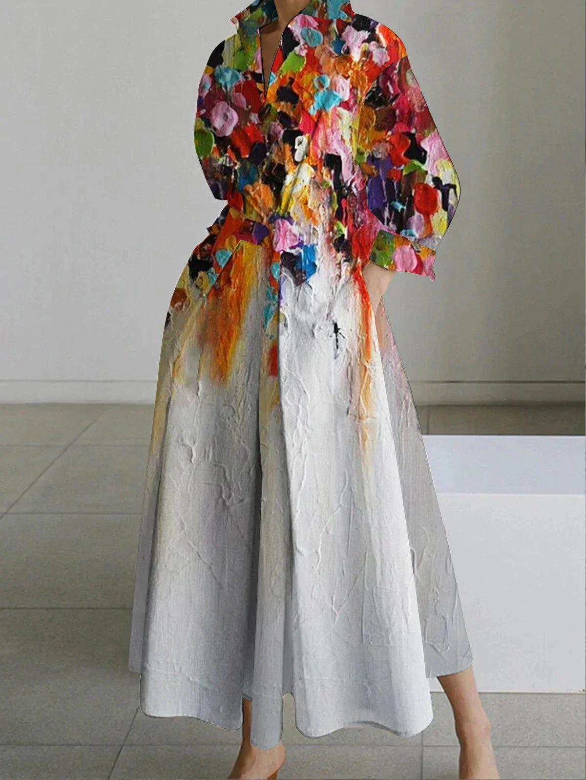 Levoire | Robe En Coton-Lin Vintage Multicolore