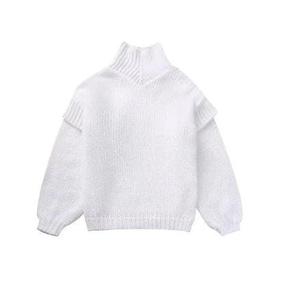 Levoire | Pull En Tricot Avec Col Roulé En Grande Taille Blanc