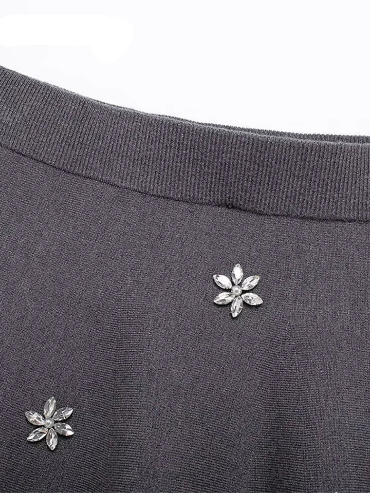 Levoire | Robe Courte Avec Tricot Et Strass