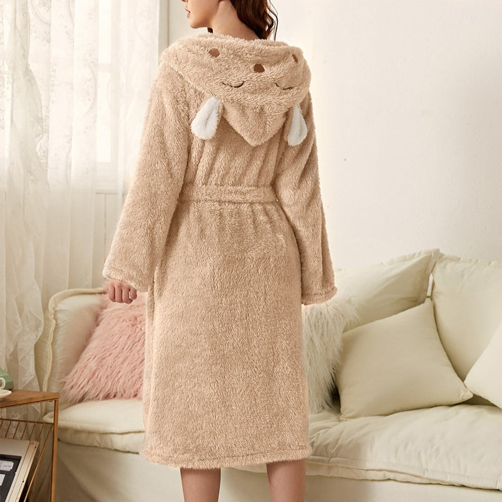 Levoire | Sweat à capuche en molleton à manches longues avec poches Beige Lapin