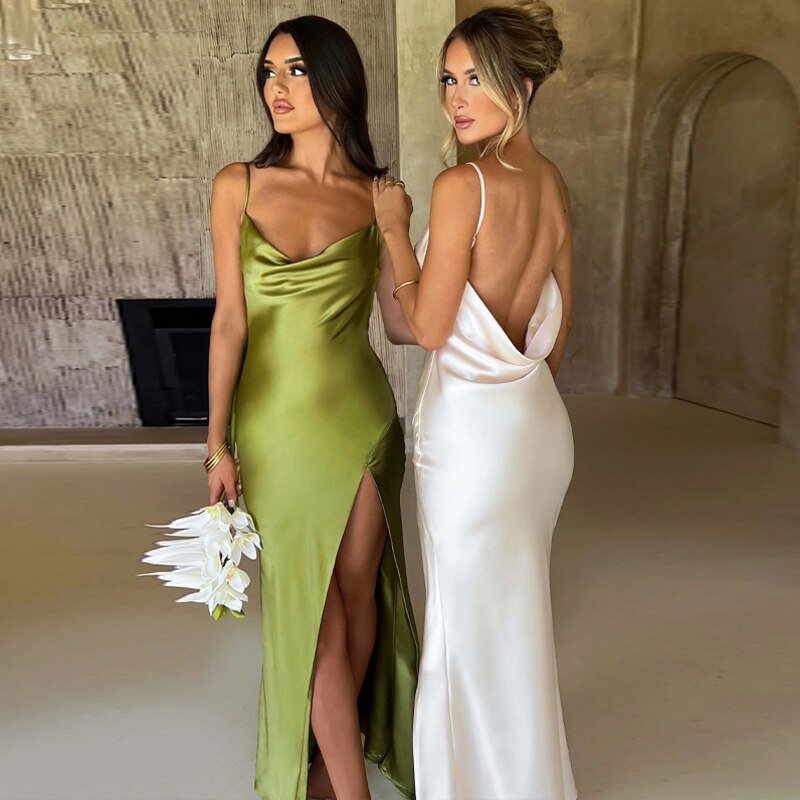 Levoire | Robes Longues Sans Emmanchures À Taille Haute Vert
