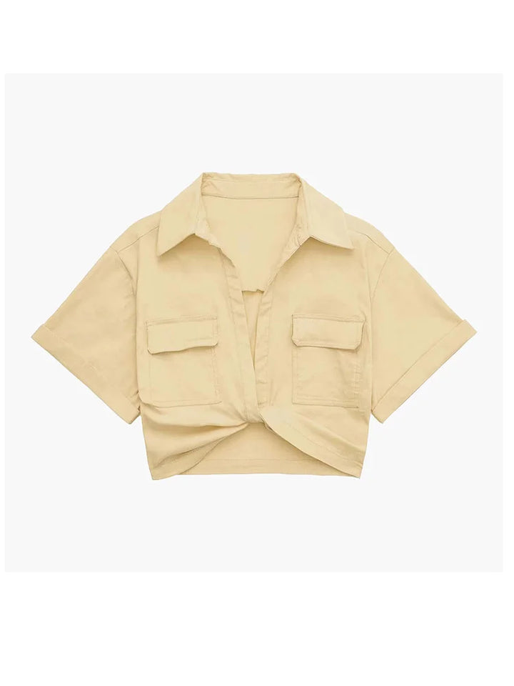 Levoire | Haut À Nœud À L’Avant khaki