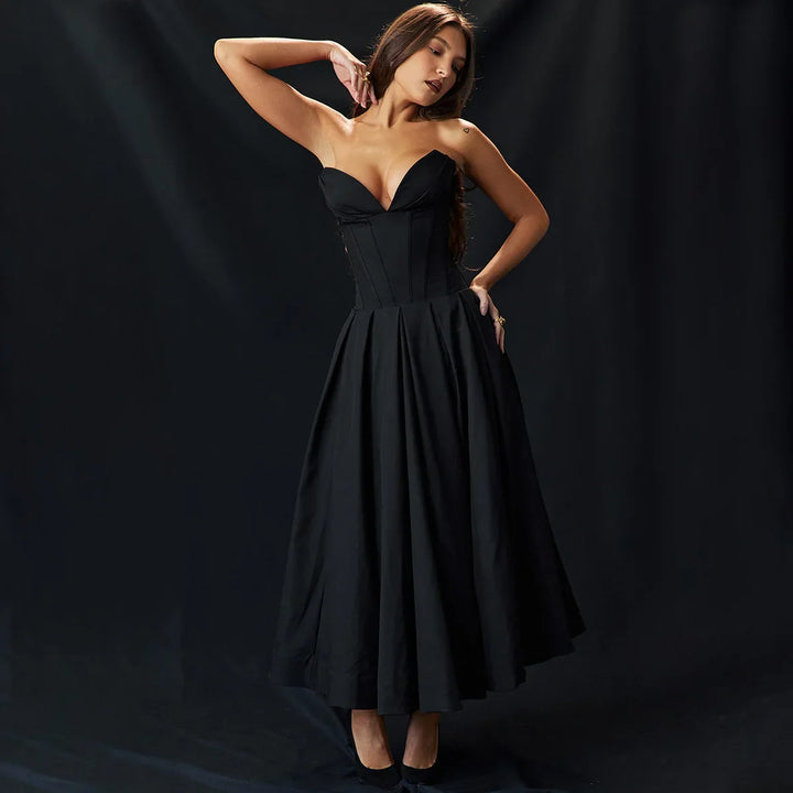 Levoire | Robe Longue Style Corset À Épaules Dénudées