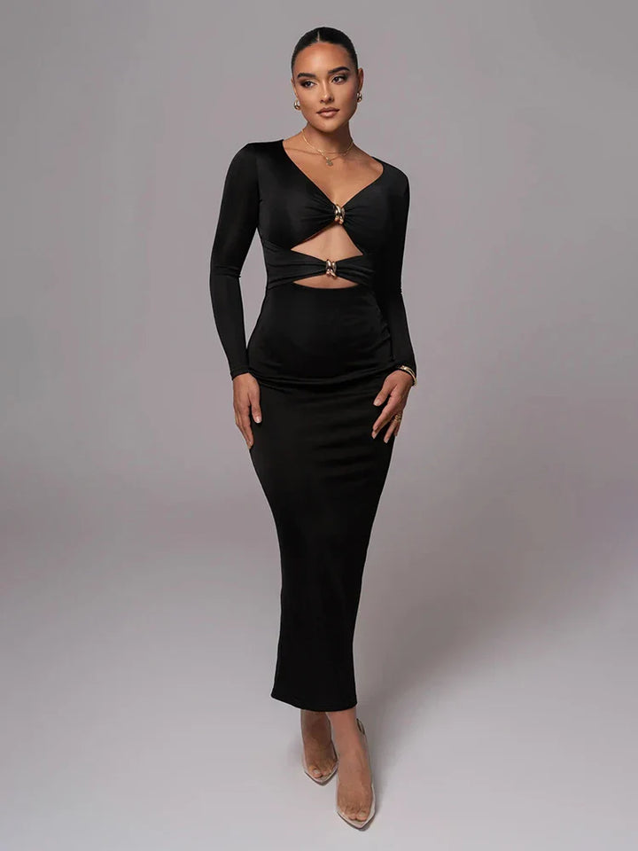 Levoire | Robe Longue Elégante Avec Une Coupe Moulante Sexy Noir