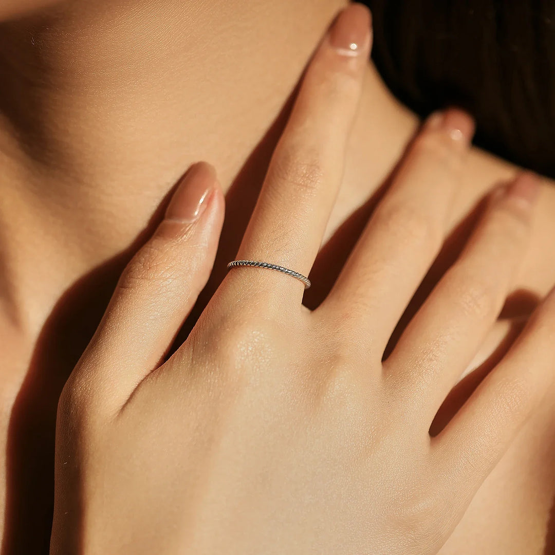 Levoire | Bague Minimaliste Réversible Empilable En Argent Sterling