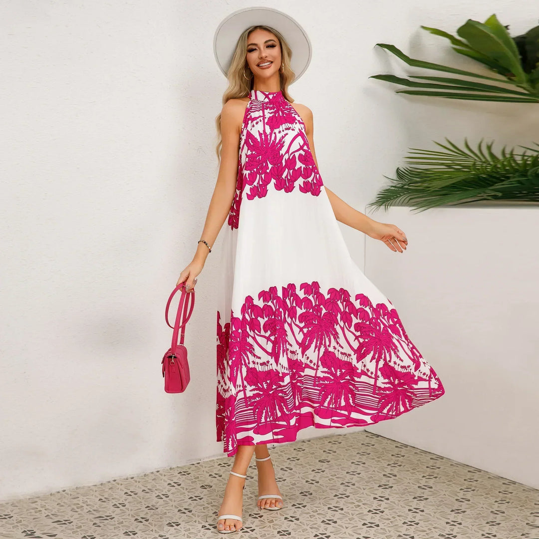 Levoire | Robe élégante avec imprimé palmier