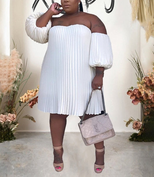 Levoire | Robe Sans Manches En Chiffon À Épaules Dénudées Plissée