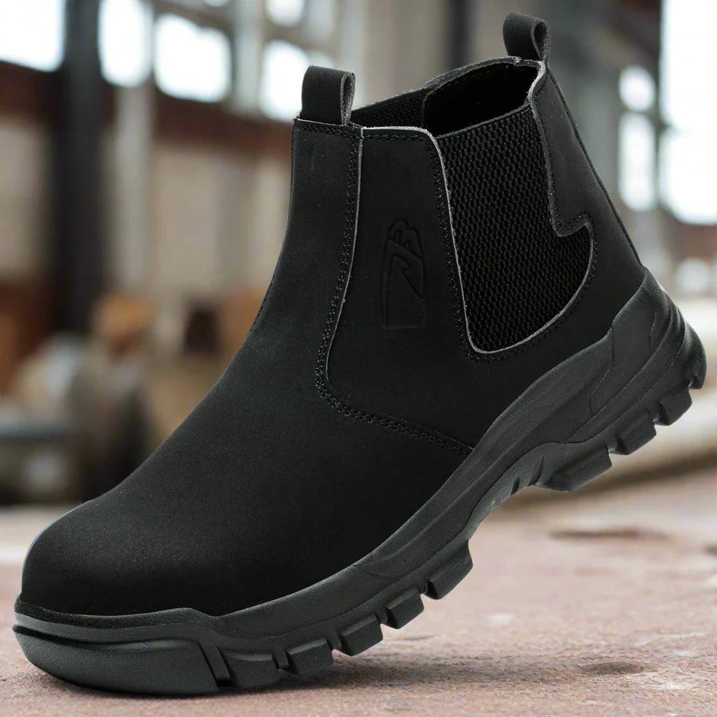 Levoire | Botte De Sécurité Imperméable Pour Hommes Confortables Avec Embout En Acier Pour Les Pieds Larges Noir