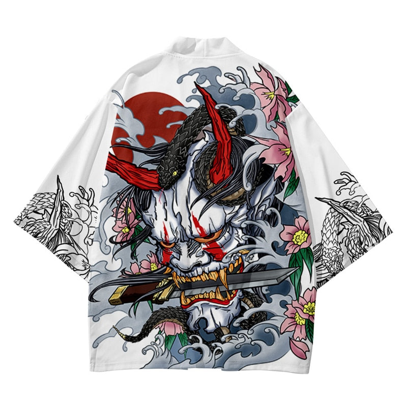 Levoire | Manteau Traditionnel Imprimé Carpe Vague 9 Taille asiatique-M