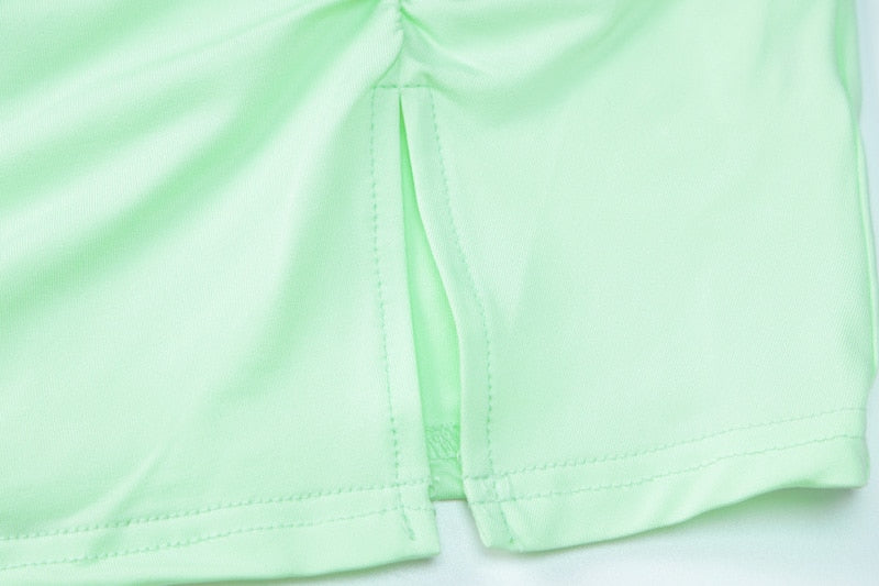 Levoire | Ensemble Jupe Minuscule Froncée À Manches En Maille Crop