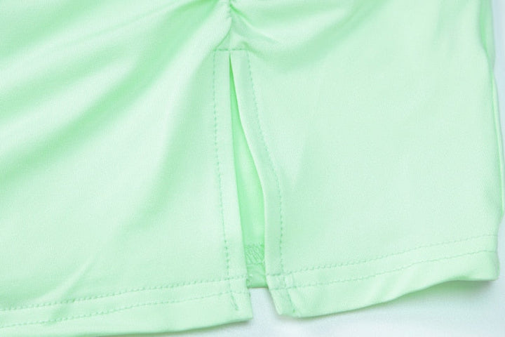 Levoire | Ensemble Jupe Minuscule Froncée À Manches En Maille Crop