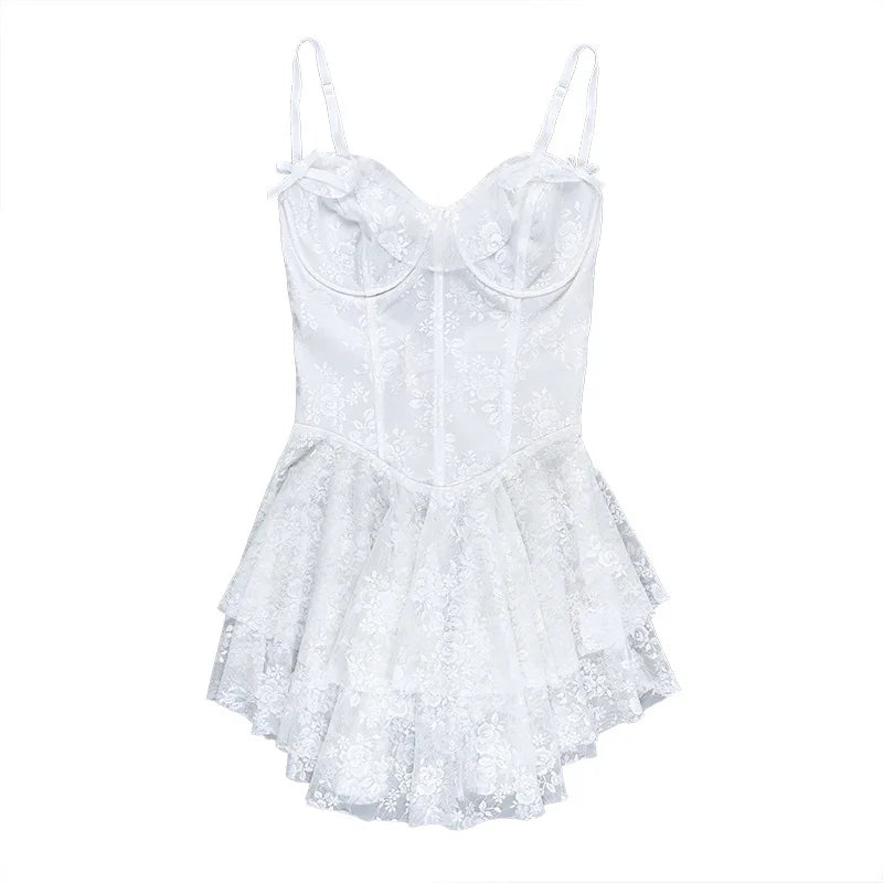 Levoire | Robe Mini Dos Nu En Dentelle Sans Bretelles