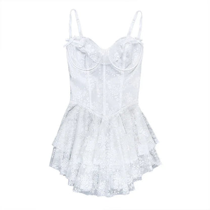 Levoire | Robe Mini Dos Nu En Dentelle Sans Bretelles