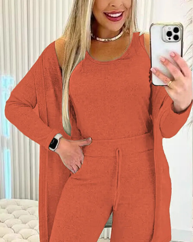 Levoire | Élégant Ensemble Trois Pièces Braun