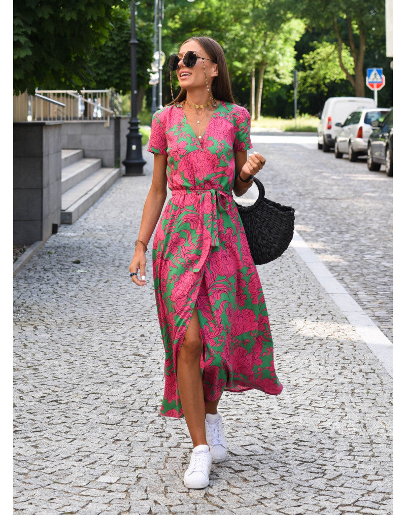 Levoire | Robe À Fleurs Tendance Avec Décolleté En V