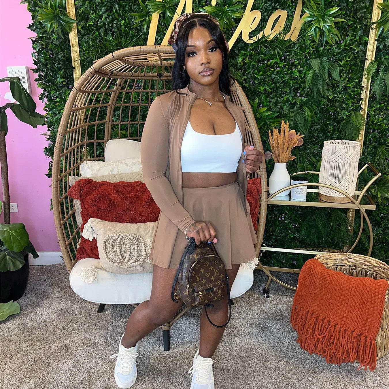 Levoire | Tenue De Sport Streetwear 2 Pièces brun