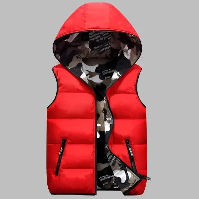Levoire | Veste Rembourrée Décontractée Avec Impression Camouflage Des Deux Côtés Et Capuche Pour Hommes