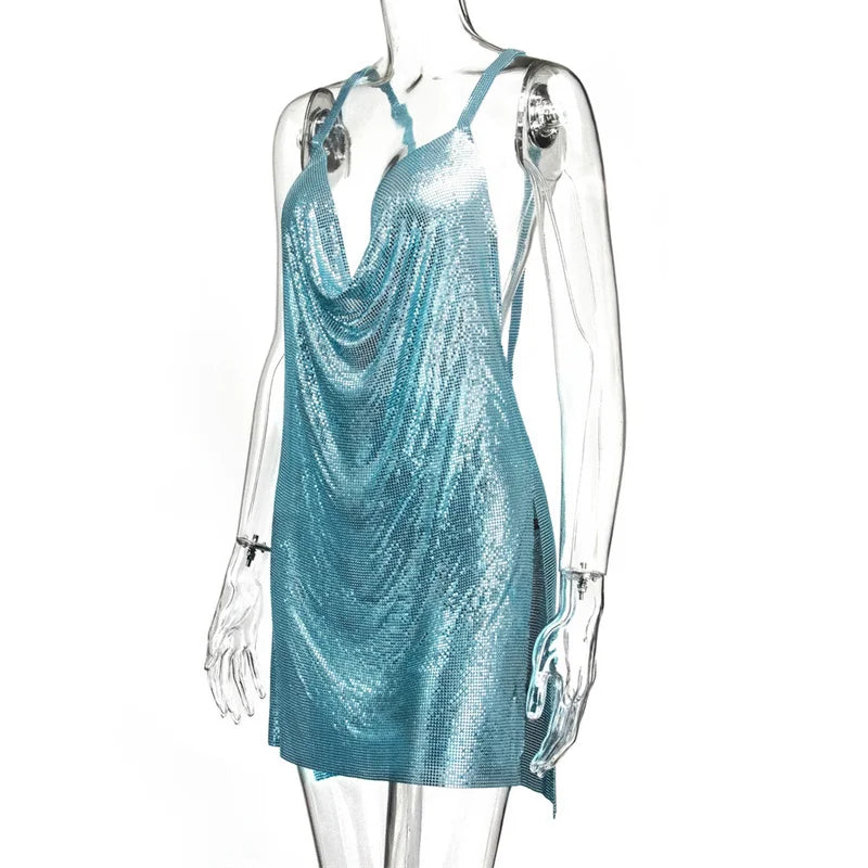 Levoire | Chaîne Métallique Halterneck Mini Robe Sans Métal