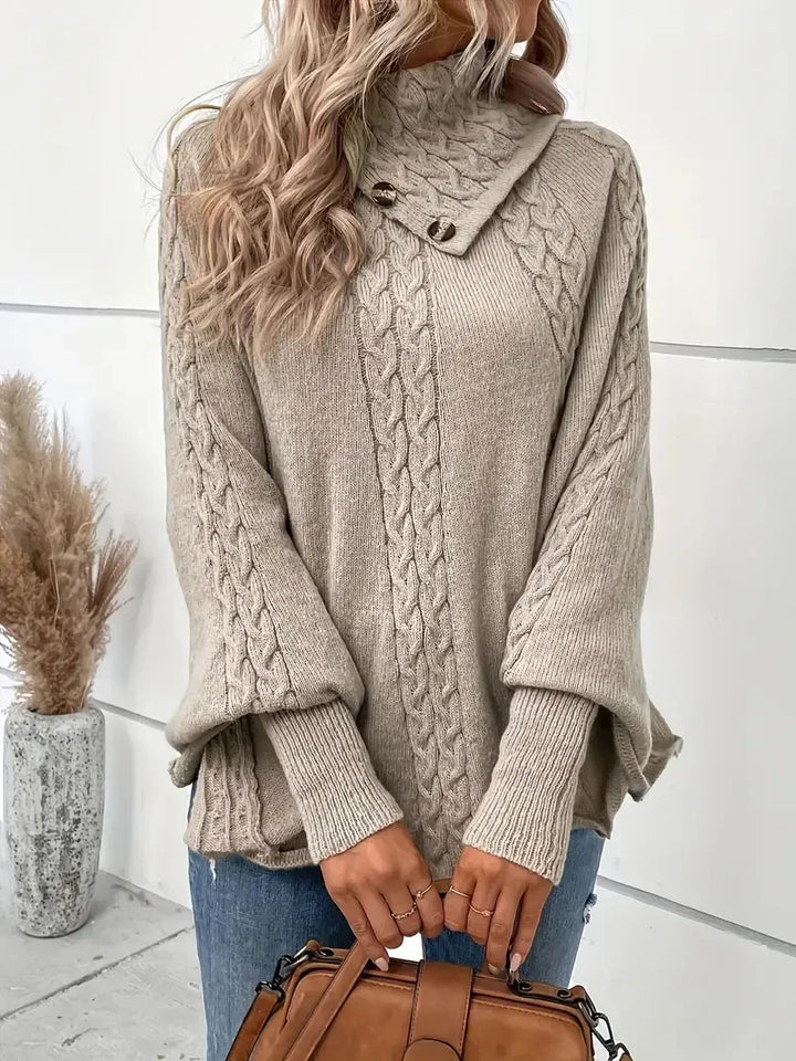 Levoire | Pull Col Haut Manches Chauve-Souris Poncho