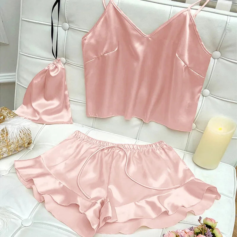 Levoire | Deux Pièces Pyjama Satin Rosa