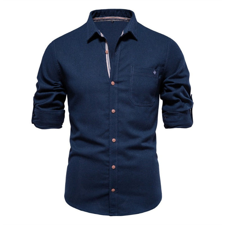 Levoire | Chemise Ajustée Pour Hommes Bleu