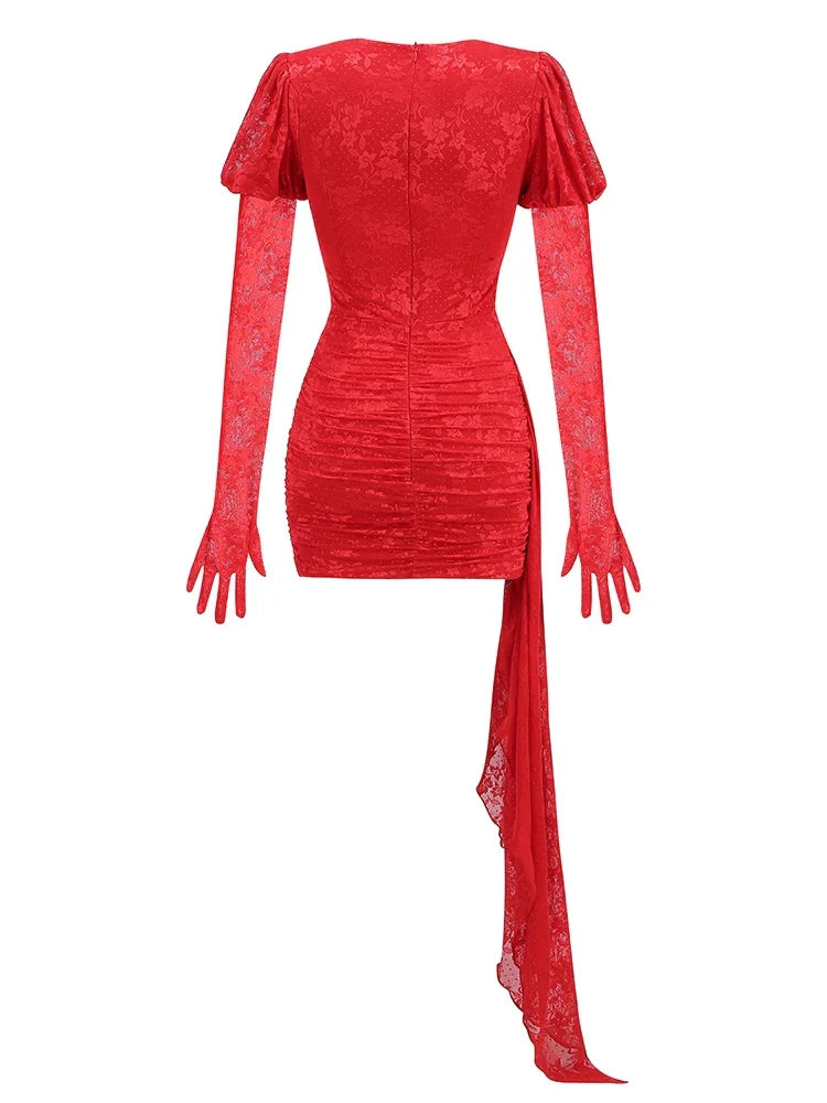 Levoire | Nouvelle Robe Mini Sexy Avec Des Gants Longs