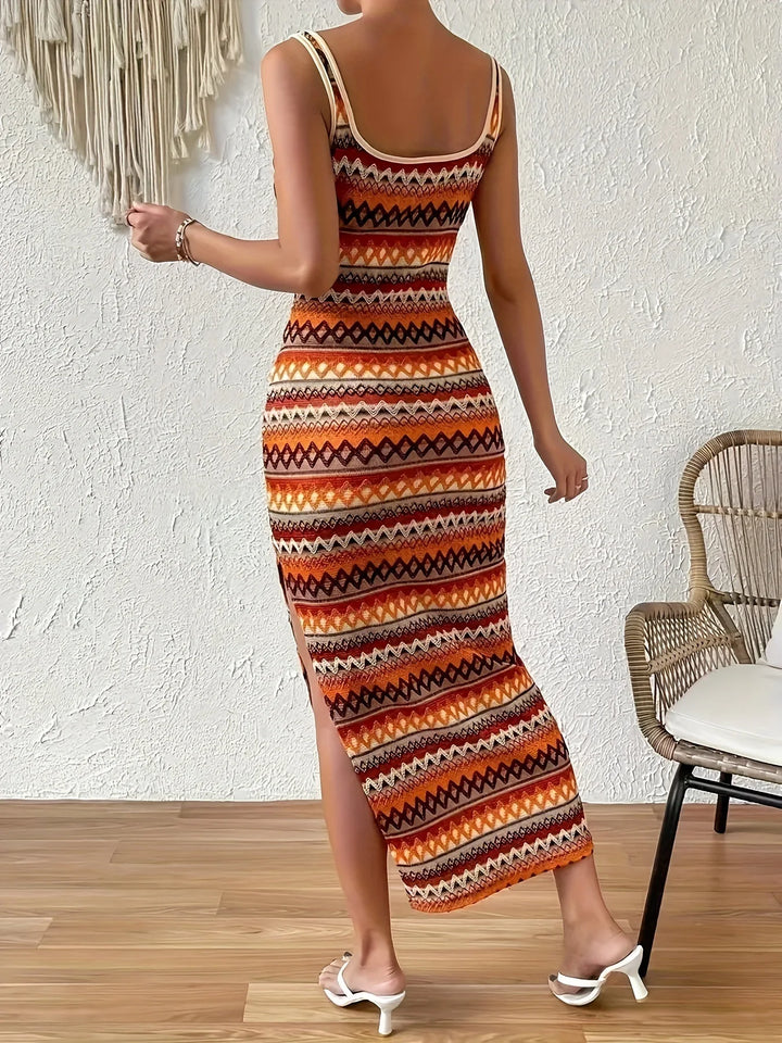 Levoire | Robe Géométrique Moderne Avec Franges