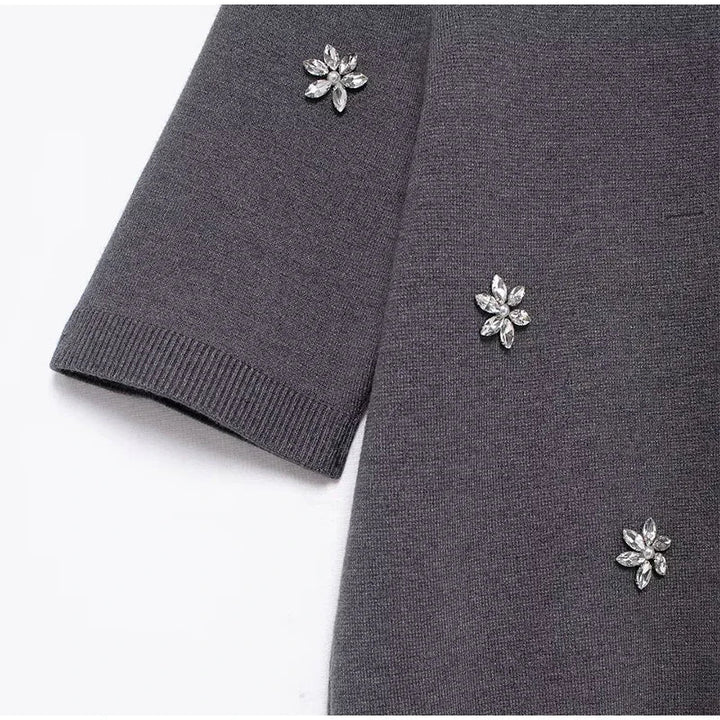 Levoire | Robe Courte Avec Tricot Et Strass