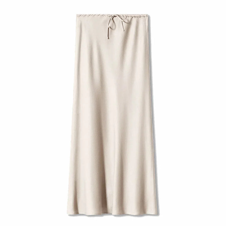 Levoire | Jupe Maxi Élégante Avec Cordon Beige