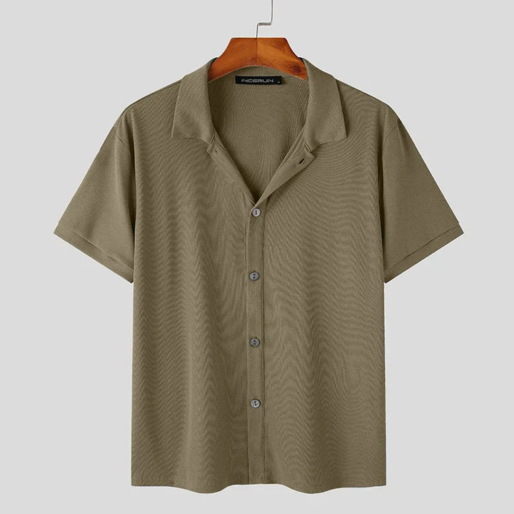 Levoire | Luxe Décontractée Chemise Manches Courtes Vert