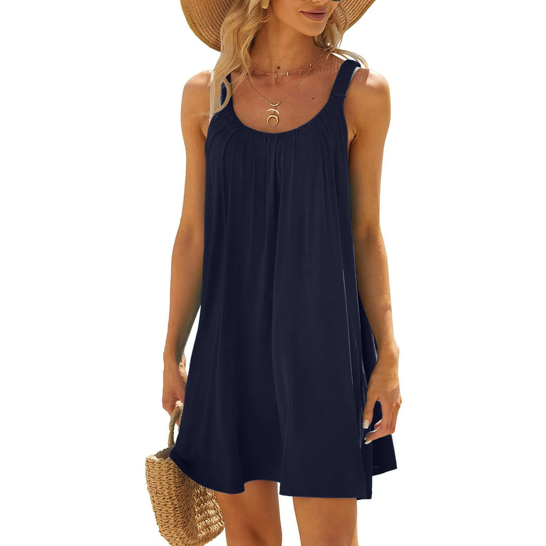 Levoire | Robe Mini Sans Manche Élégante Bleu marine