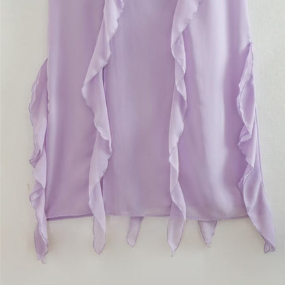 Levoire | Ruban Froncé Blanchi Tau Ouverture Latérale Robe Maxi