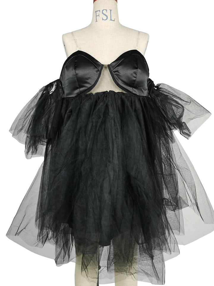 Levoire | Robe Mini Holo Chiffon Sans Bretelles Oversize