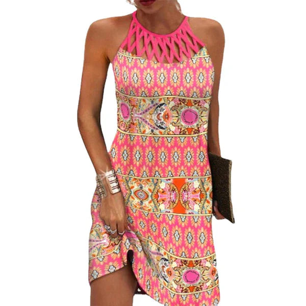 Levoire | Robe D'Été À Dos Nu Pour Femmes Rosa