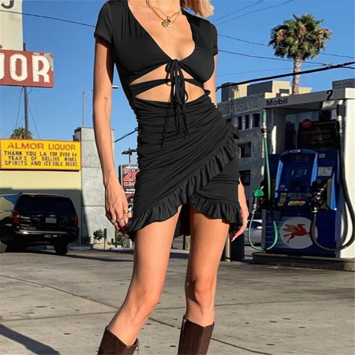 Levoire | Dyp V-Mini Robe Sans Manches Ceinture Ajustable