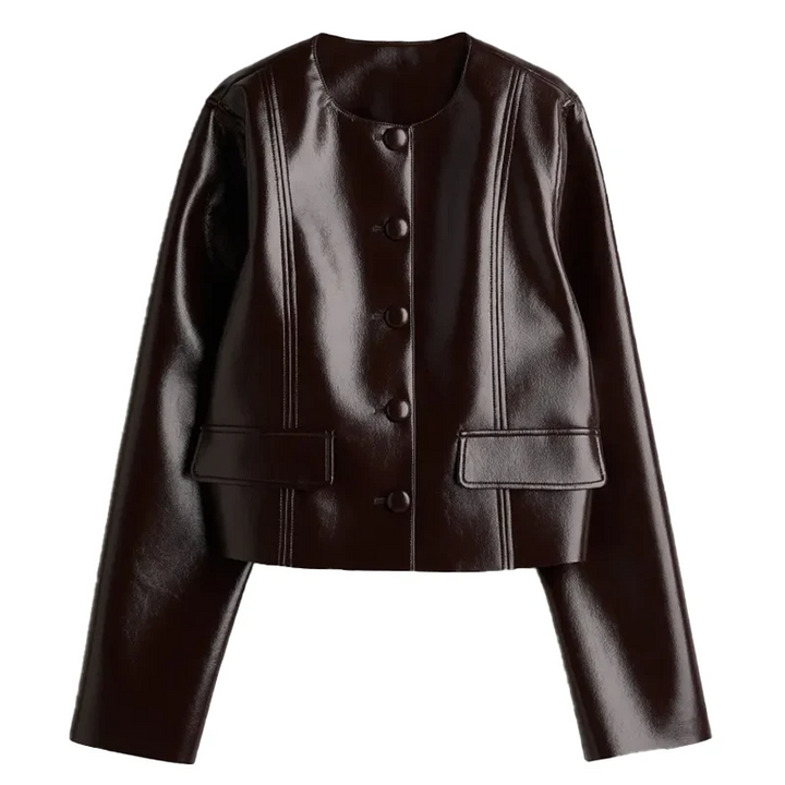 Levoire | Veste Bordeaux Ensemble Jupe Courte O-en-col V veste