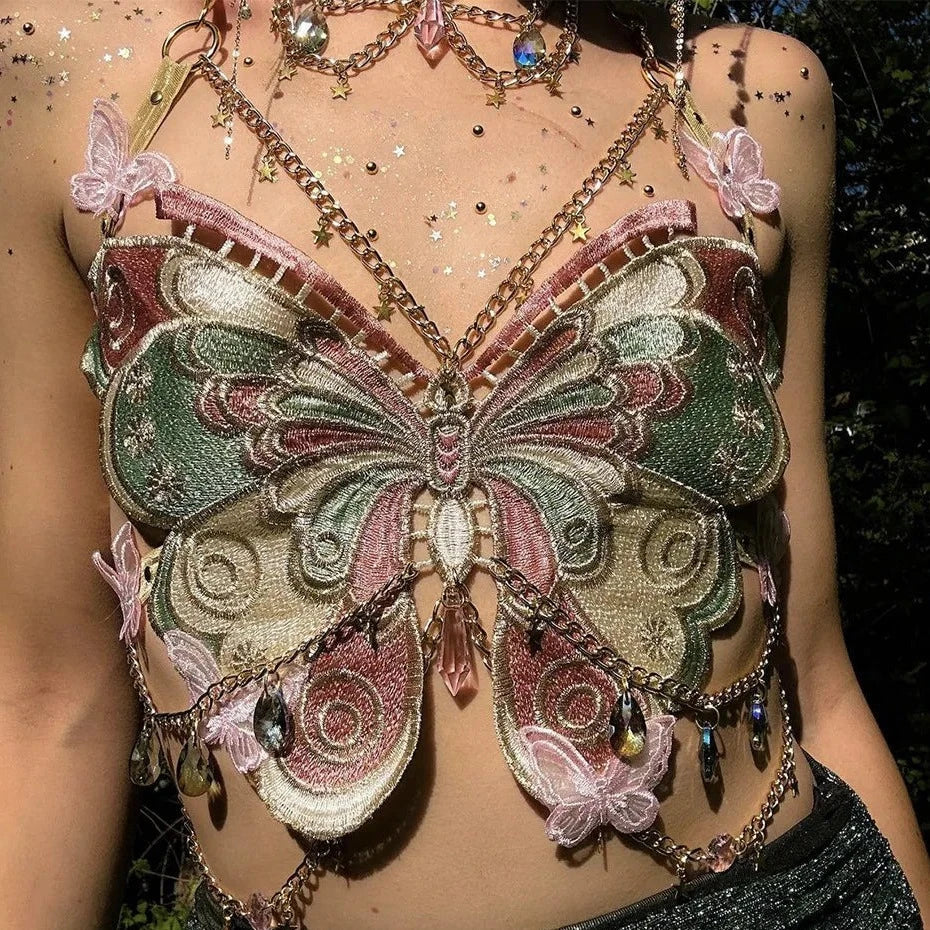 Levoire | Haut Court Papillon Brodé Y2K