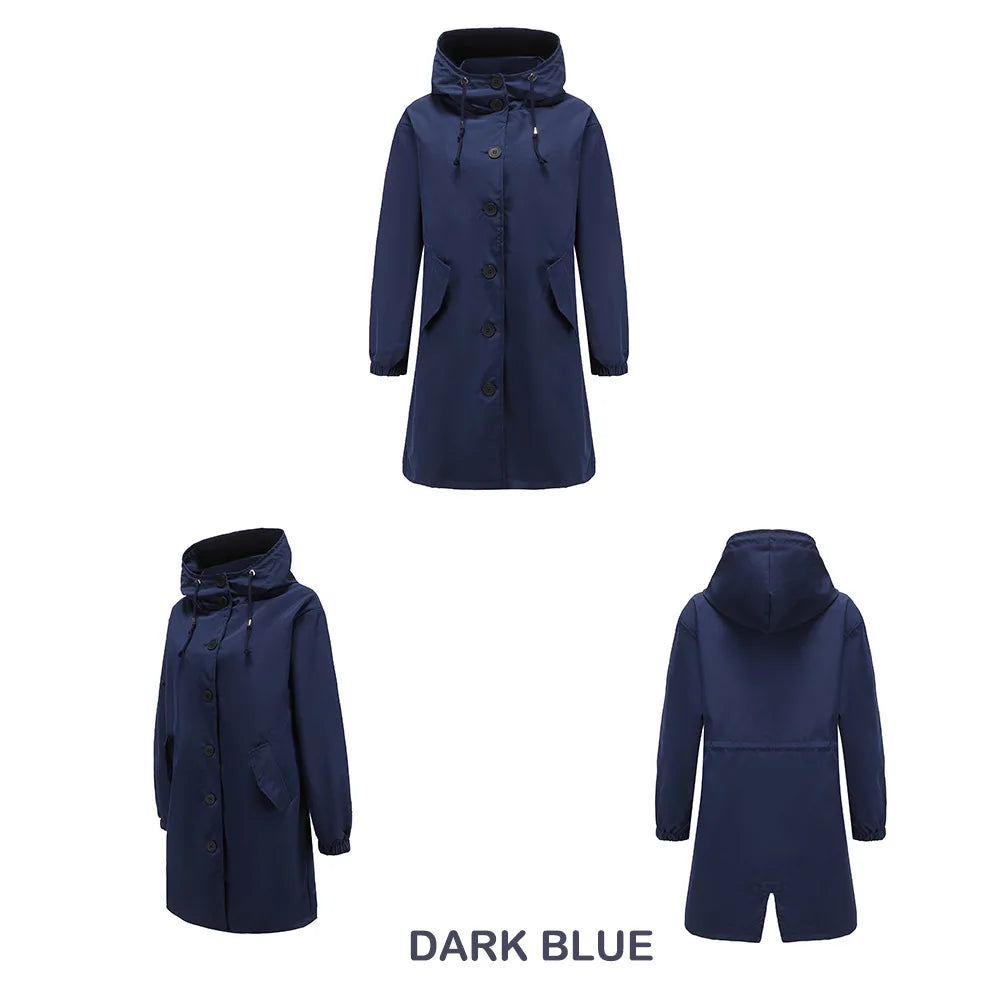 Levoire | Trench-Coat Avec Capuche Et Boutons Bleu
