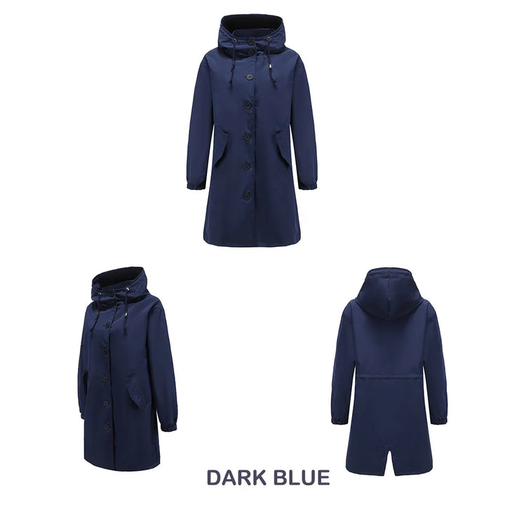 Levoire | Trench-Coat Avec Capuche Et Boutons Bleu