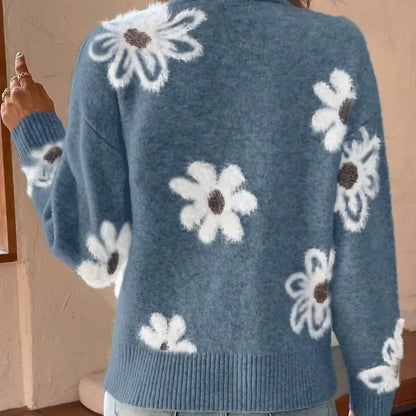 Levoire | Cardigan À Imprimé Floral À Manches Longues Et Décolleté En V Avec Boutons