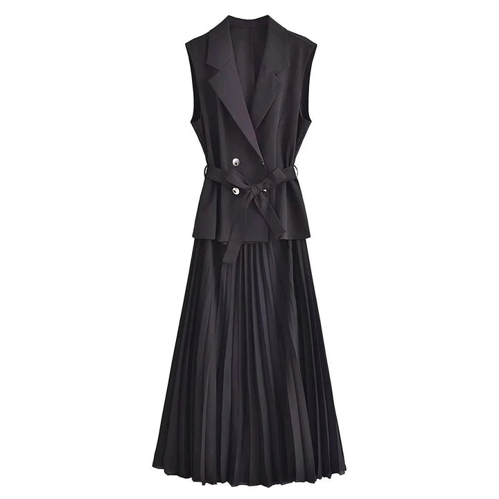 Levoire | Élégante Robe Longue Style Gilet Plissé Pour Femme