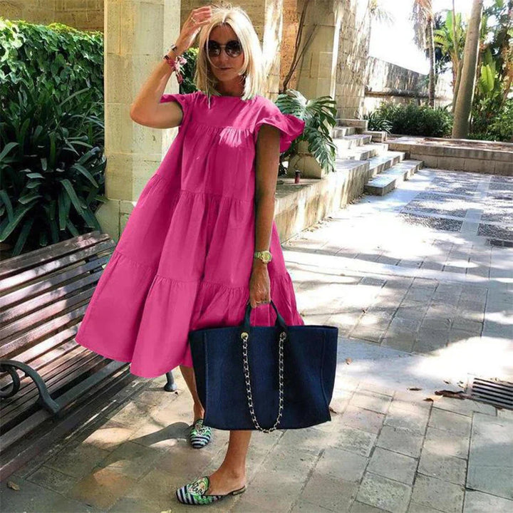 Levoire | Robe Midi Imprimée Enchanteur Rose foncé