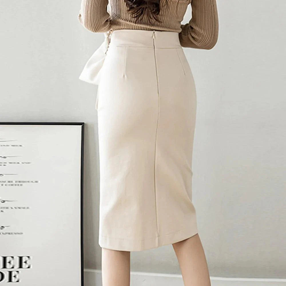 Levoire | Femmes Automne Patchwork Jupe Taille Haute