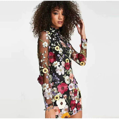 Levoire | Robe mini brodée avec imprimé floral