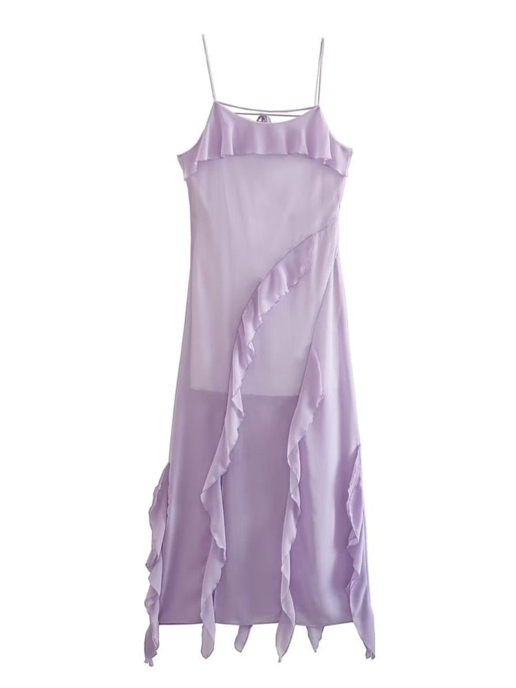 Levoire | Ruban Froncé Blanchi Tau Ouverture Latérale Robe Maxi