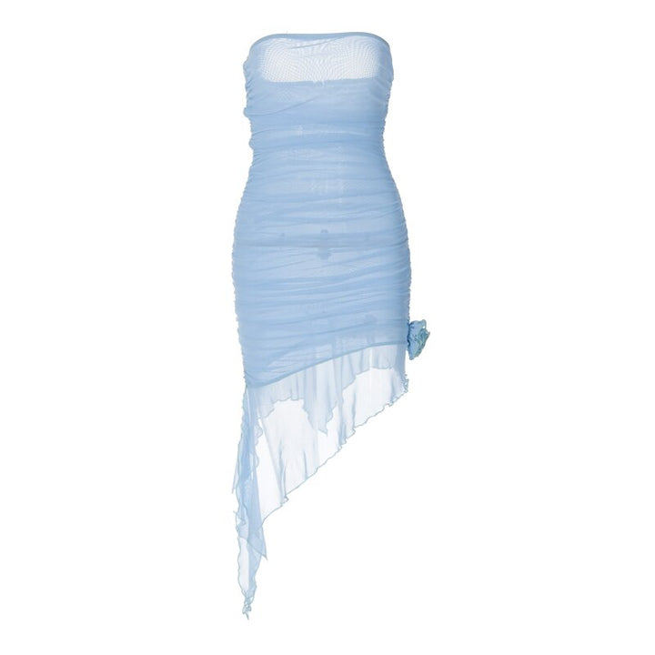 Levoire | Matériau En Filet Transparent Bodycon Mini Robe