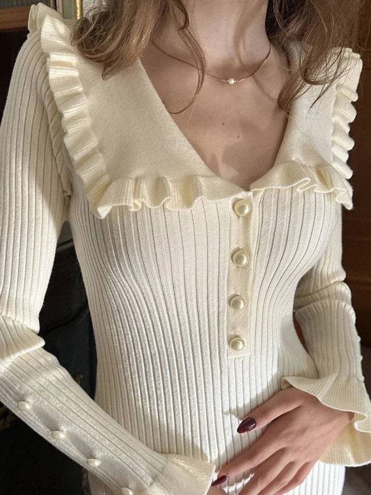 Levoire | Maxi robe taille haute à volants femme Blanc-3