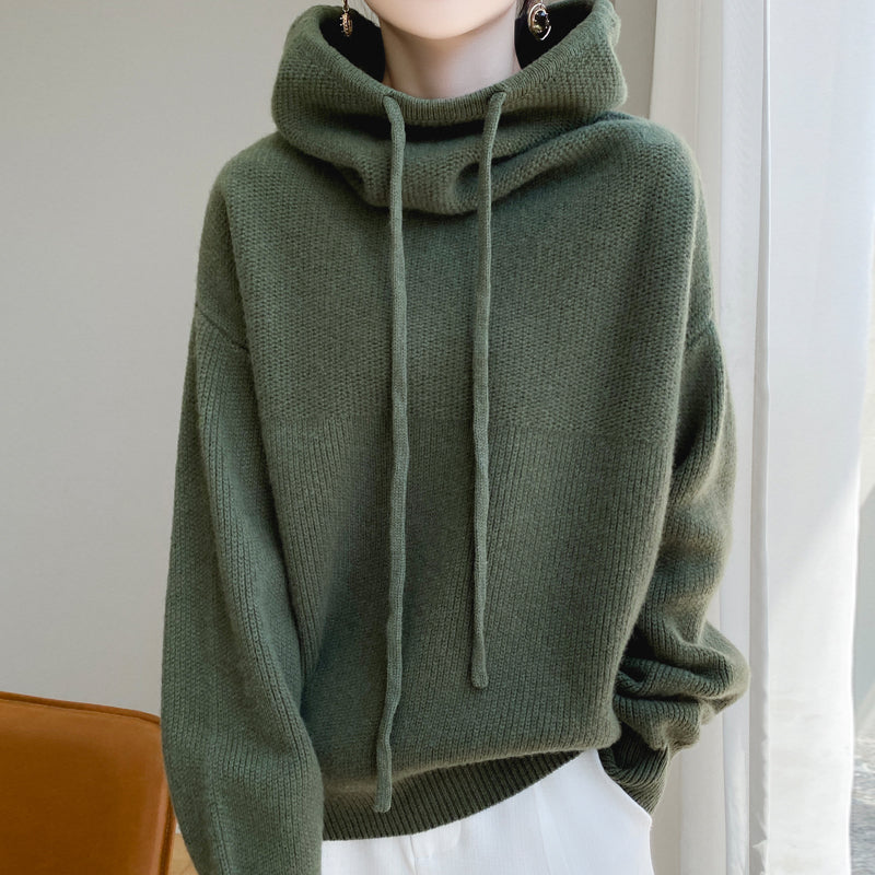 Levoire | Pull Ample Avec Col Douillet Vert
